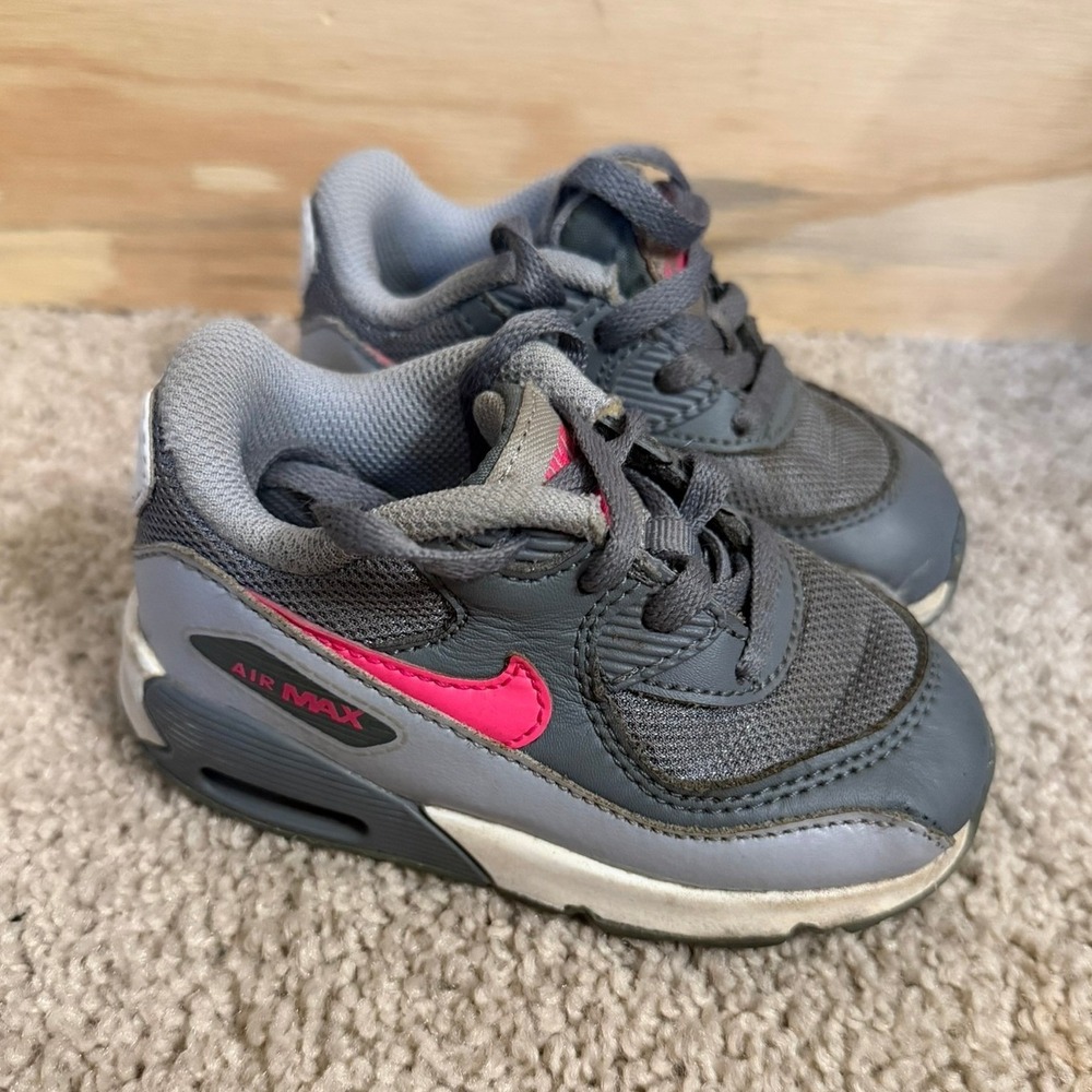 Toddler Nike 6c Sneakers Shoes Air Max 90 Gray/Pink